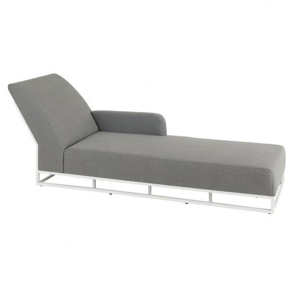 Del Mar Outdoor Sunlounger Set White left