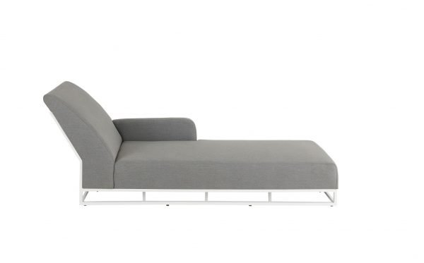Del Mar Outdoor Sunlounger Set White side