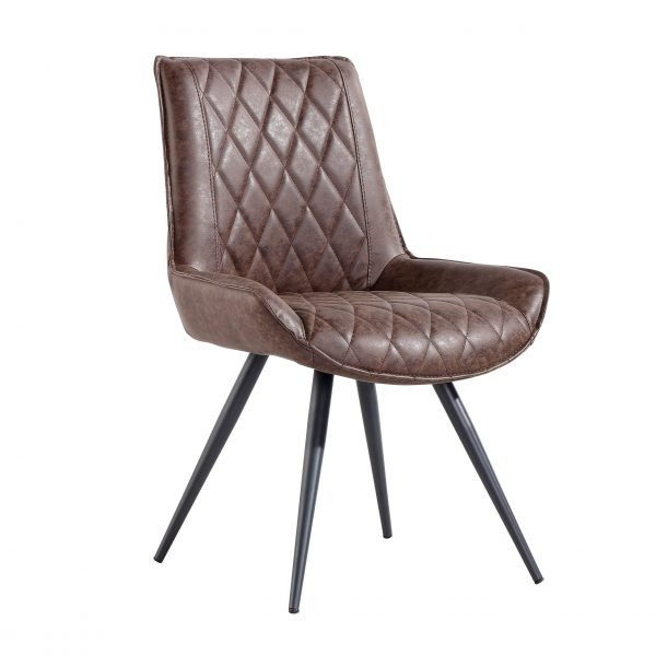 Diamond Cut Dining Chair Brown scaled