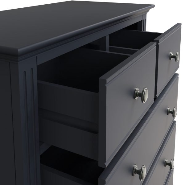 Marcel Midnight Grey 2 over 3 Drawers close open scaled