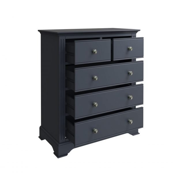 Marcel Midnight Grey 2 over 3 Drawers open scaled
