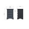 Marcel Midnight Grey Bedside Table Large dimensions scaled