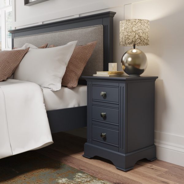 Marcel Midnight Grey Bedside Table Large scaled