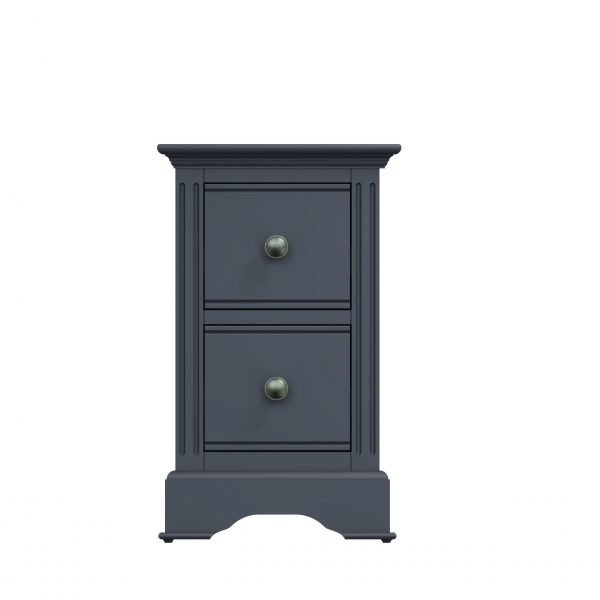 Marcel Midnight Grey Bedside Table front scaled