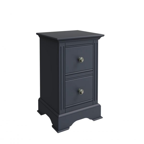 Marcel Midnight Grey Bedside Table white scaled