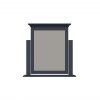 Marcel Midnight Grey Dressing Table Mirror front scaled
