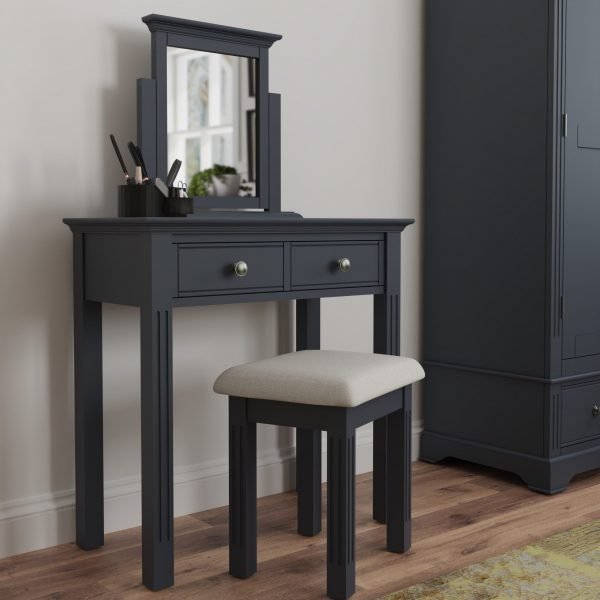 Marcel Midnight Grey Dressing Table Mirror scaled
