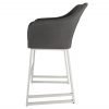 Santorini Curved Arm Bar Stool Grey side scaled