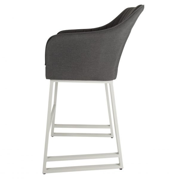 Santorini Curved Arm Bar Stool Grey side scaled
