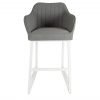 Santorini Curved Arm Bar Stool White front scaled