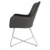 Santorini Outdoor Dimond Stich Chair Grey side scaled