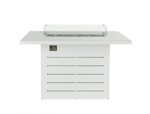 Santorini Outdoor Firepit Bar Table White Pattern Top front scaled