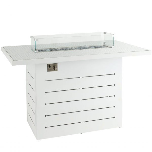Santorini Outdoor Firepit Bar Table White Pattern Top scaled