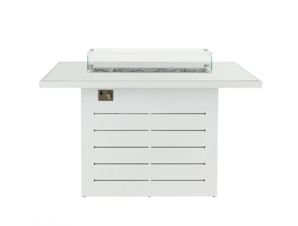 Santorini Outdoor Firepit Bar Table White front scaled