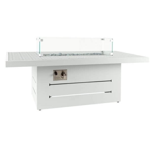 Santorini Outdoor Firepit Coffee Table White Pattern Top