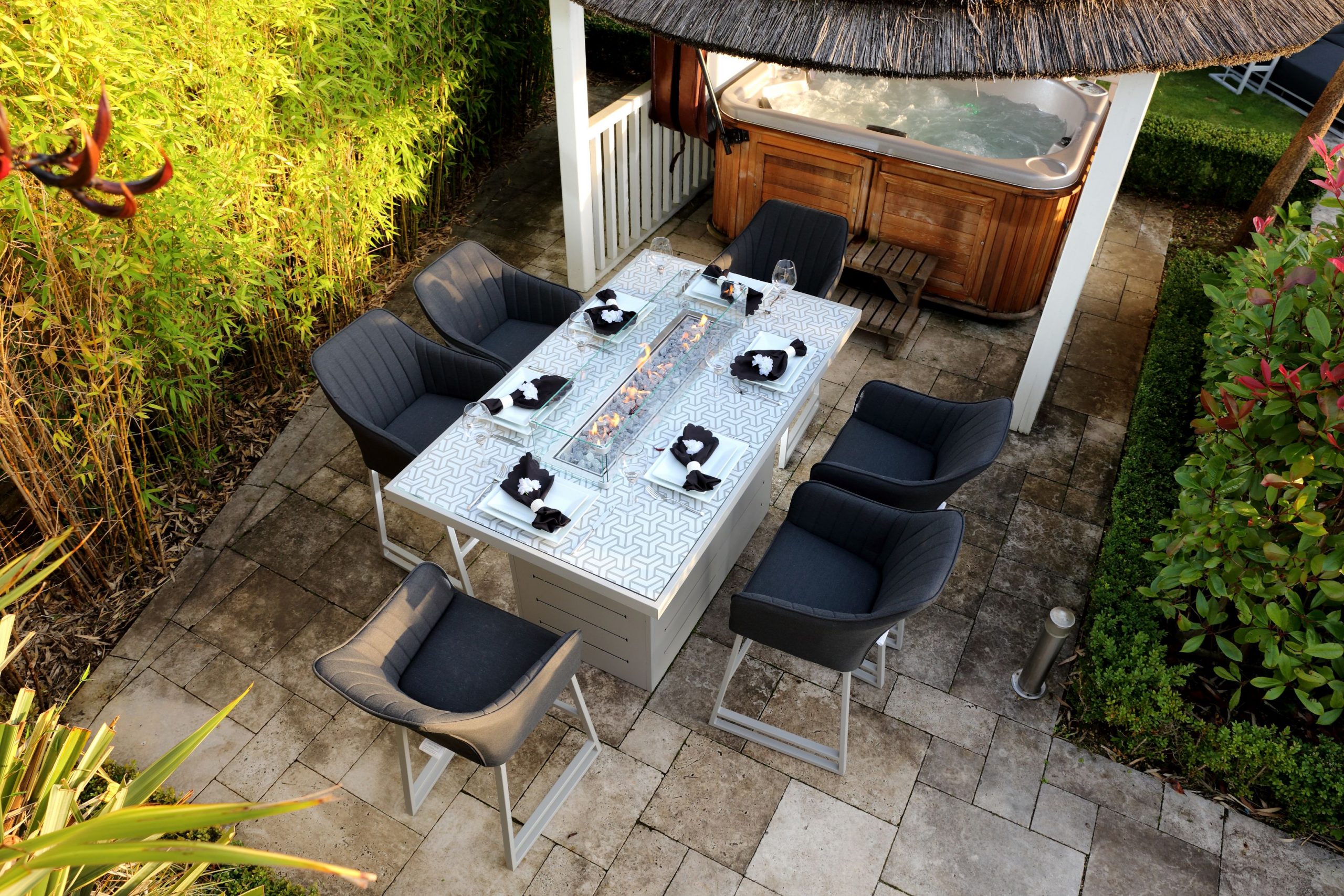Bar top deals fire pit table