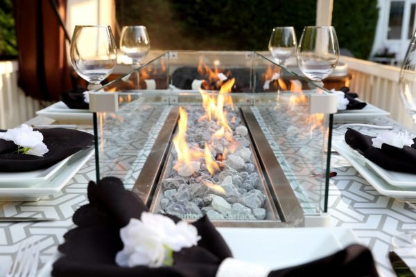 Santorini Outdoor Firepit side flame scaled