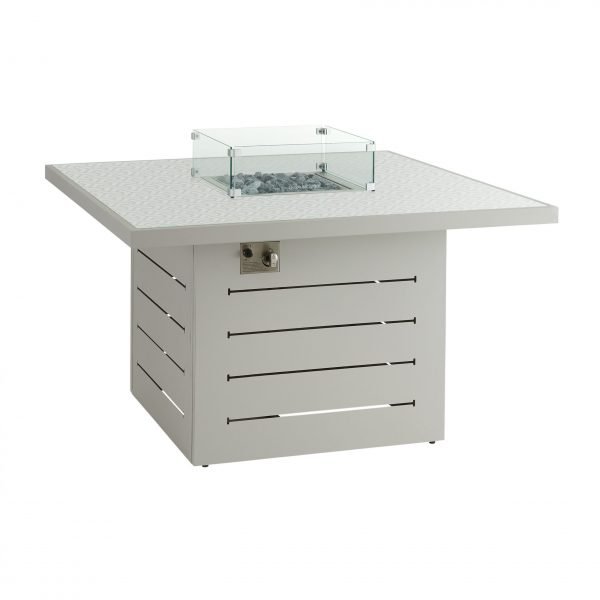 Santorini Square Firepit Dining Table Grey Pattern Top scaled