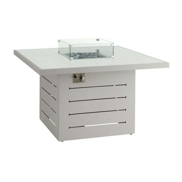Santorini Square Firepit Dining Table Grey scaled