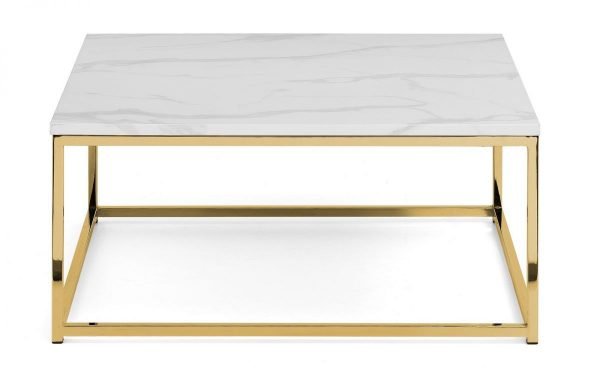 Scala Marble Top Coffee Table Gold front
