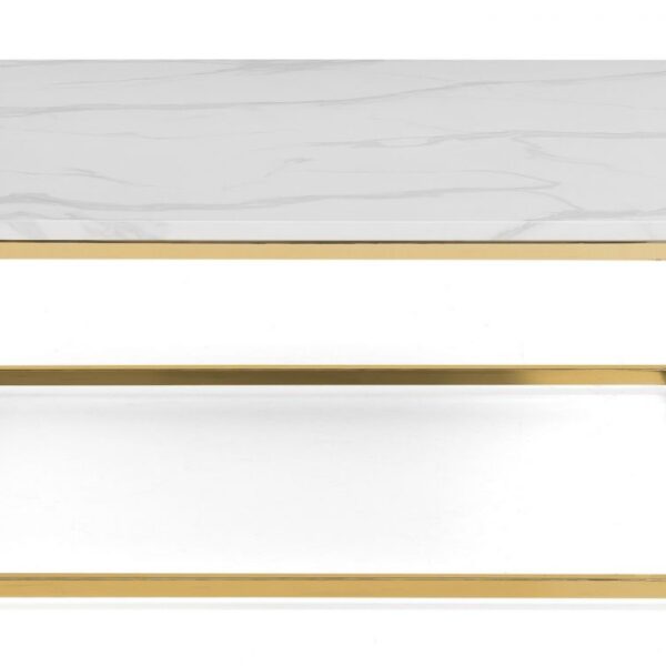 Scala Marble Top Coffee Table Gold front