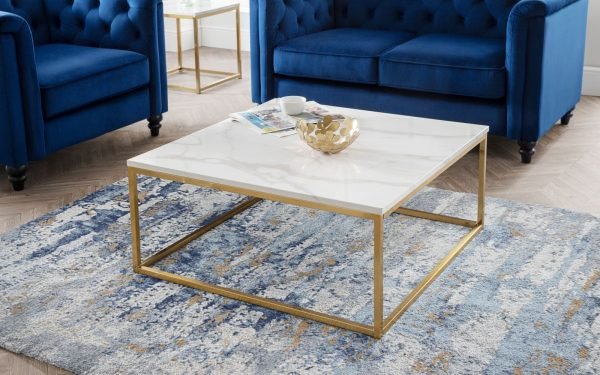 Scala Marble Top Coffee Table Gold life