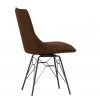 Studded Back Ornate Legged Dining Chair Brown Side