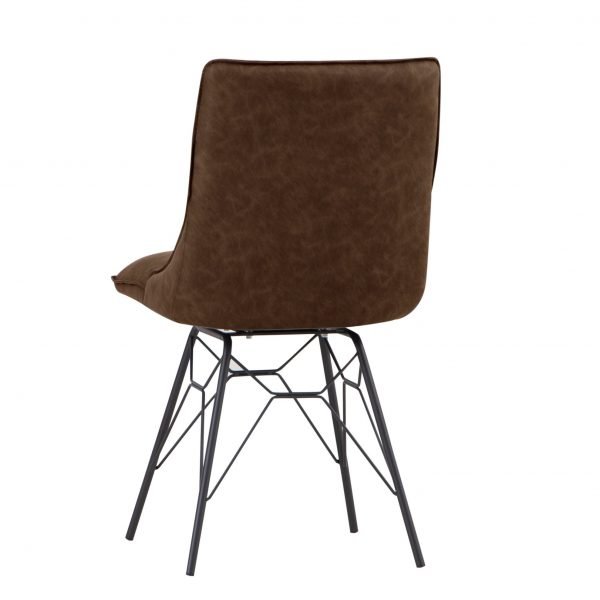 Studded Back Ornate Legged Dining Chair Brown back