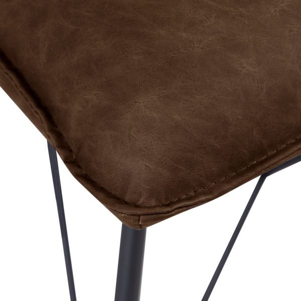 Studded Back Ornate Legged Dining Chair Brown edge