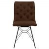 Studded Back Ornate Legged Dining Chair Brown front scaled