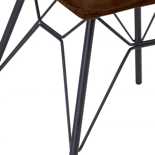 Studded Back Ornate Legged Dining Chair Brown leg