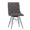 Studded Back Ornate Legged Dining Chair Grey
