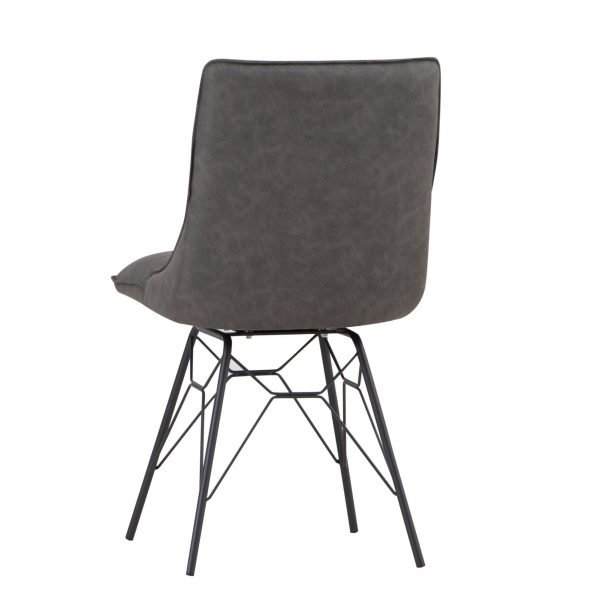 Studded Back Ornate Legged Dining Chair Grey back
