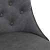 Studded Back Ornate Legged Dining Chair Grey close