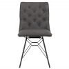 Studded Back Ornate Legged Dining Chair Grey front scaled