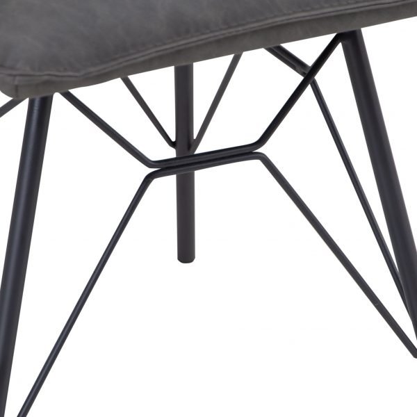 Studded Back Ornate Legged Dining Chair Grey legs