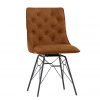 Studded Back Ornate Legged Dining Chair Tan