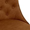 Studded Back Ornate Legged Dining Chair Tan close