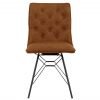 Studded Back Ornate Legged Dining Chair Tan front scaled