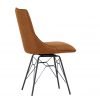 Studded Back Ornate Legged Dining Chair Tan side
