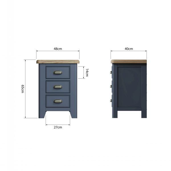 Blue Ryedale Bedside Cabinet