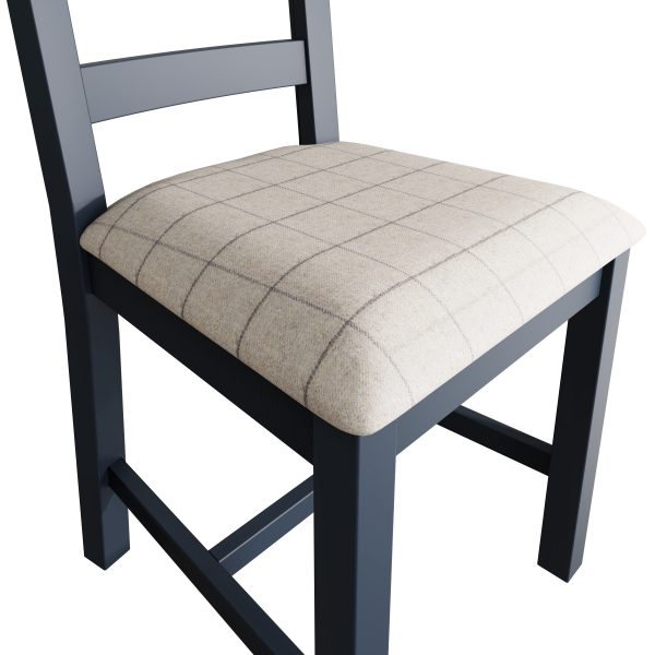Blue Ryedale Slatted Dining Chair Natural Check seat