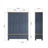 Blue Ryedale Triple Wardrobe