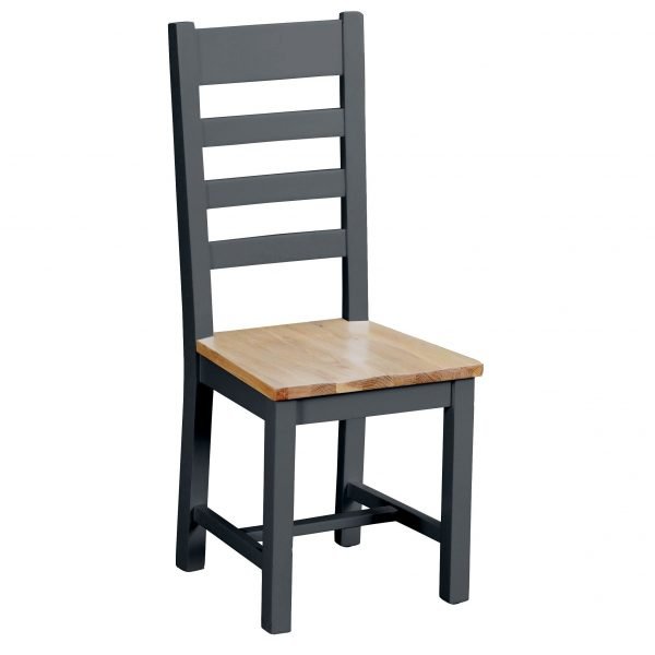 Brompton Painted Ladder Back Wooden Chair Charcoal