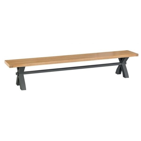 Brompton Painted Large Cross Bench Charcoal