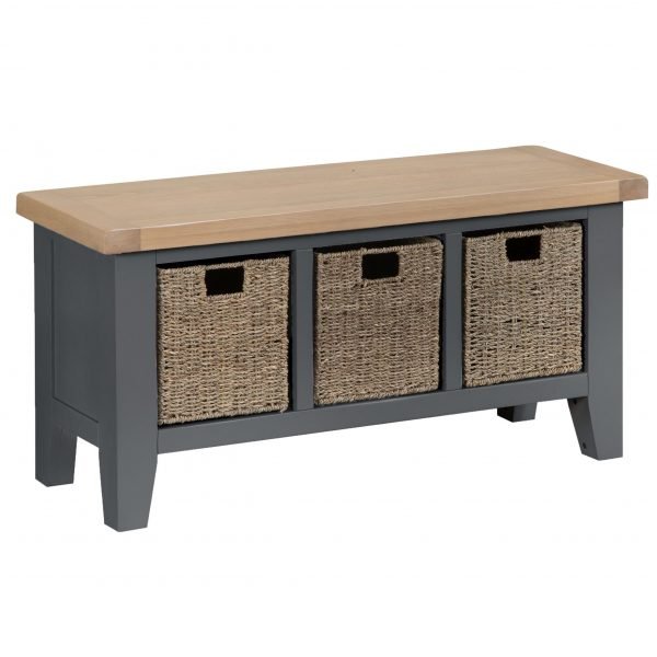 Brompton Painted Large Hall Bench Charcoal