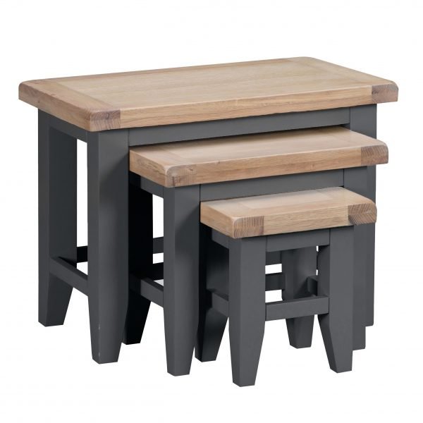 Brompton Painted Nest of Tables Charcoal