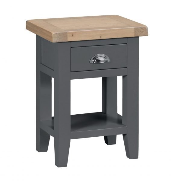Brompton Painted Side Table with Drawer Charcoal