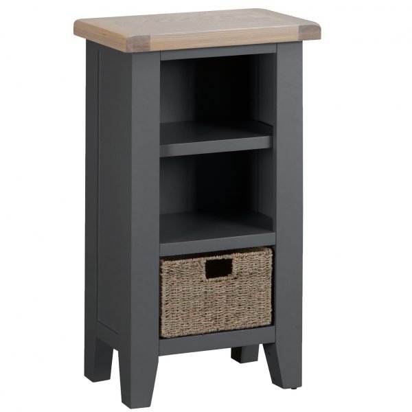 Brompton Painted Small Narrow Bookcase Charcoal