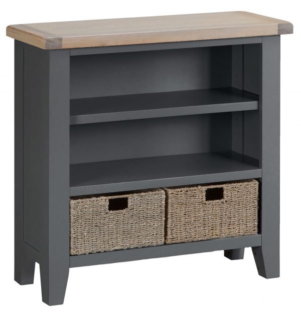 Brompton Painted Small Wide Bookcase Charcoal
